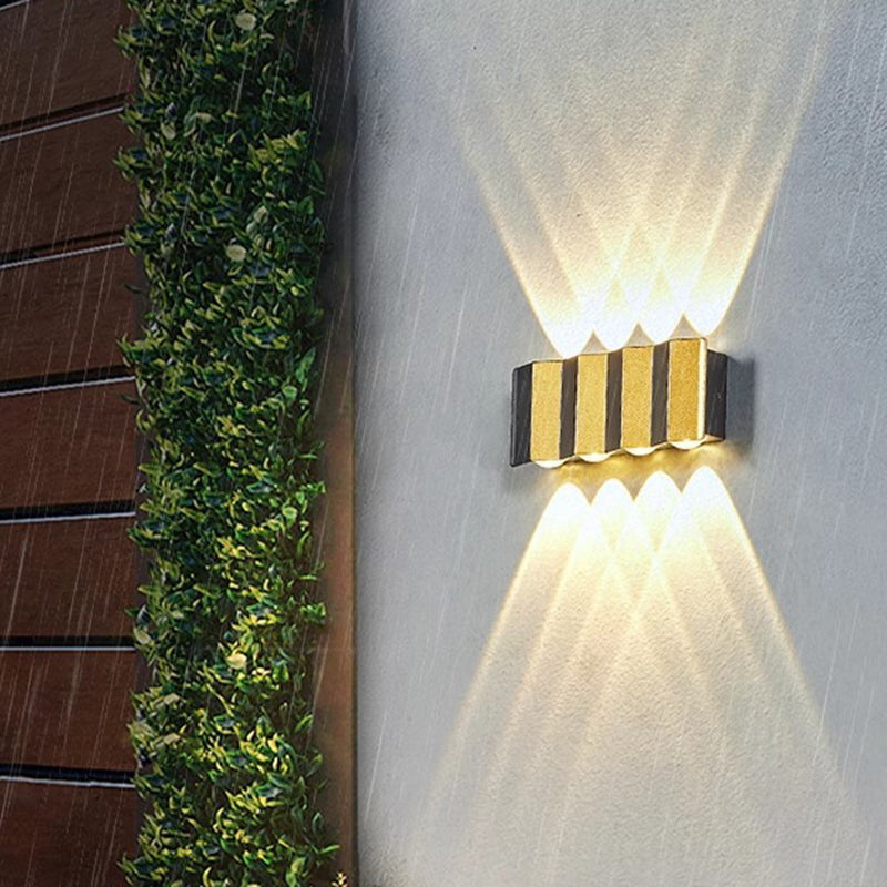 Modern Simplicity Waterproof Aluminum Rectangular Bent Up And Down LED Wall Sconce Lamp For Outdoor Patio | Kalsten