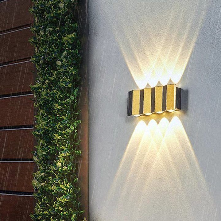 Modern Simplicity Waterproof Aluminum Rectangular Bent Up And Down LED Wall Sconce Lamp For Outdoor Patio | Kalsten