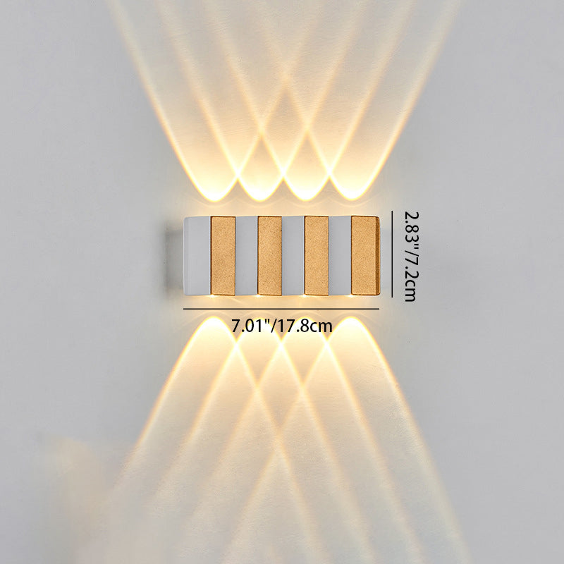 Modern Simplicity Waterproof Aluminum Rectangular Bent Up And Down LED Wall Sconce Lamp For Outdoor Patio | Kalsten
