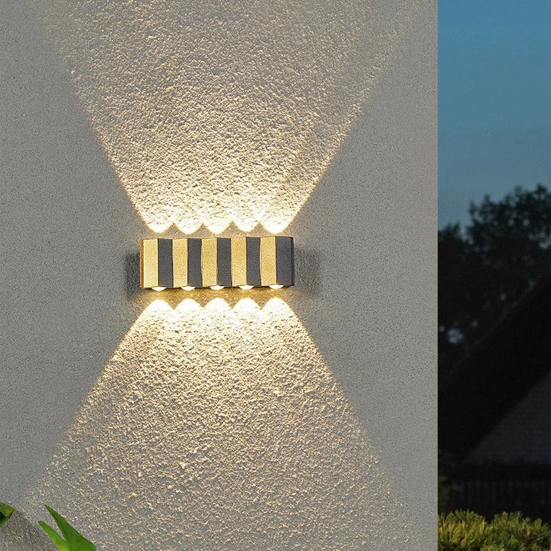Modern Simplicity Waterproof Aluminum Rectangular Bent Up And Down LED Wall Sconce Lamp For Outdoor Patio | Kalsten