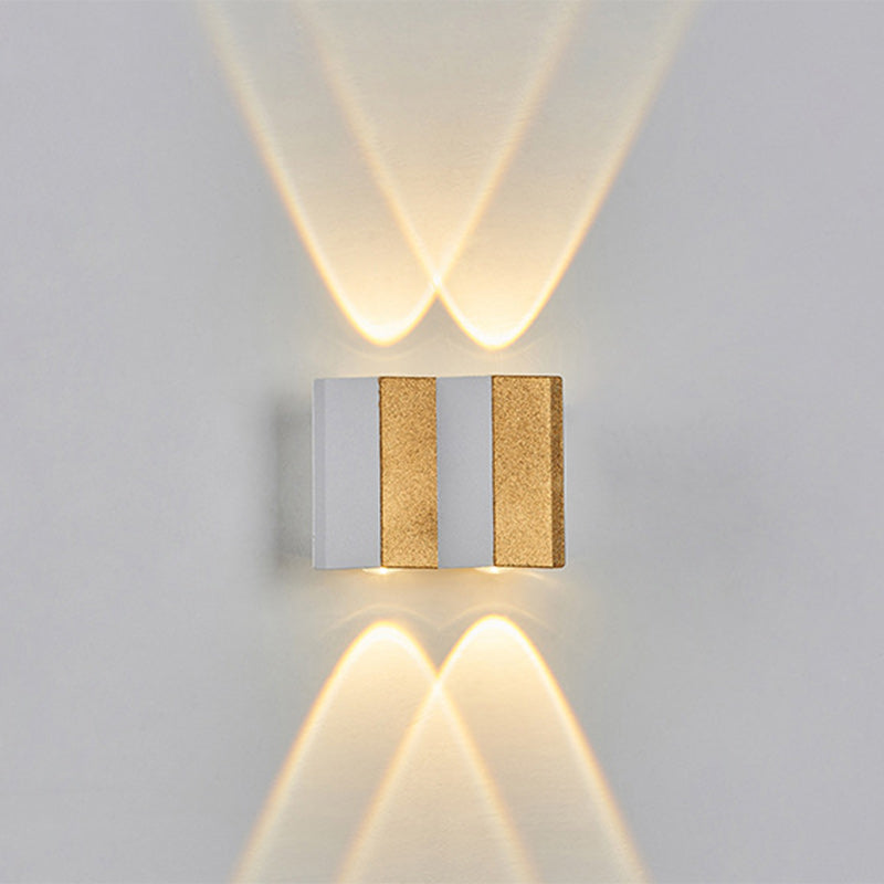 Modern Simplicity Waterproof Aluminum Rectangular Bent Up And Down LED Wall Sconce Lamp For Outdoor Patio | Kalsten