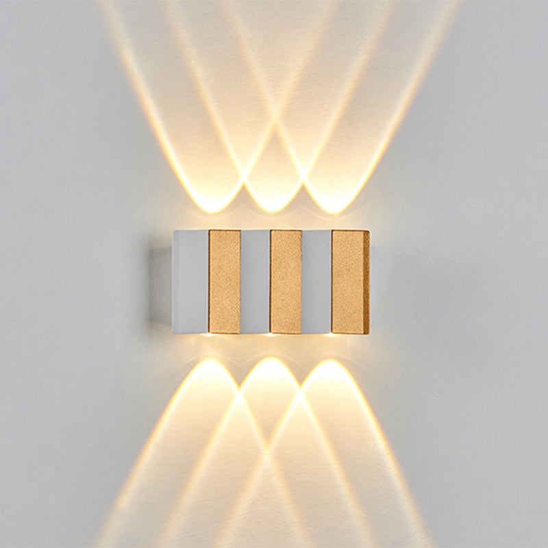 Modern Simplicity Waterproof Aluminum Rectangular Bent Up And Down LED Wall Sconce Lamp For Outdoor Patio | Kalsten