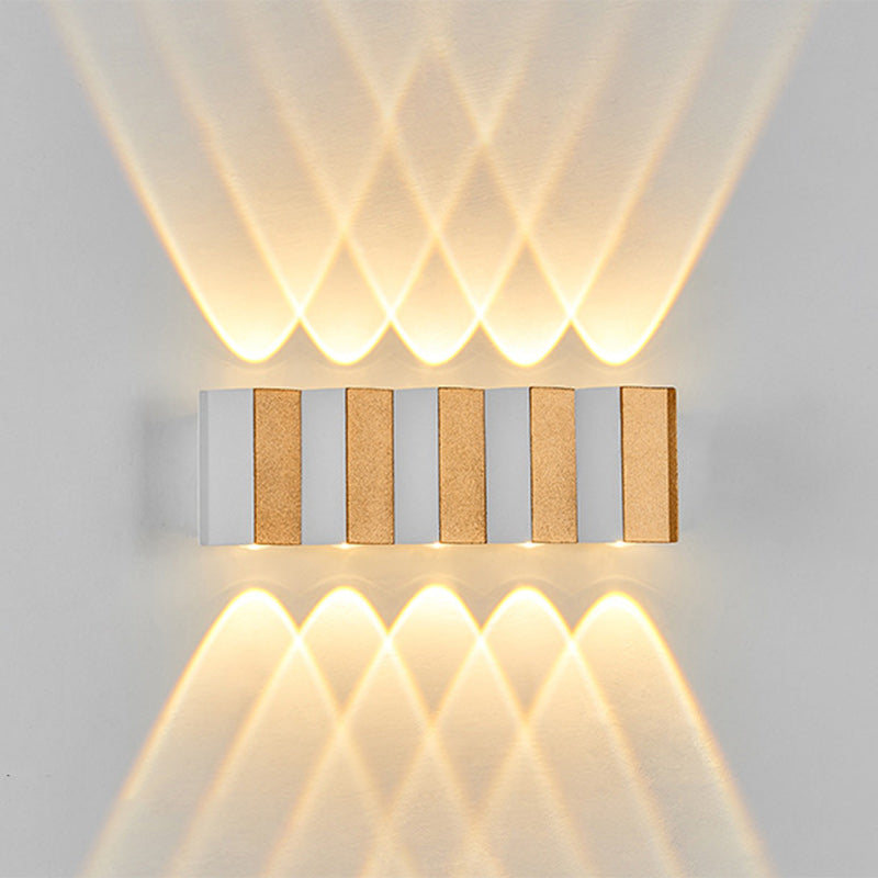 Modern Simplicity Waterproof Aluminum Rectangular Bent Up And Down LED Wall Sconce Lamp For Outdoor Patio | Kalsten