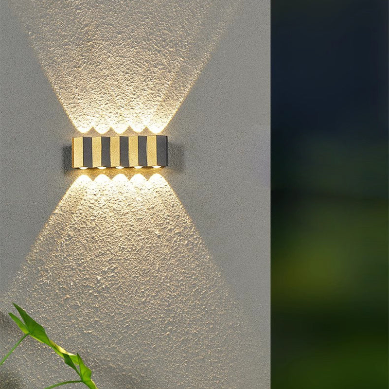 Modern Simplicity Waterproof Aluminum Rectangular Bent Up And Down LED Wall Sconce Lamp For Outdoor Patio | Kalsten