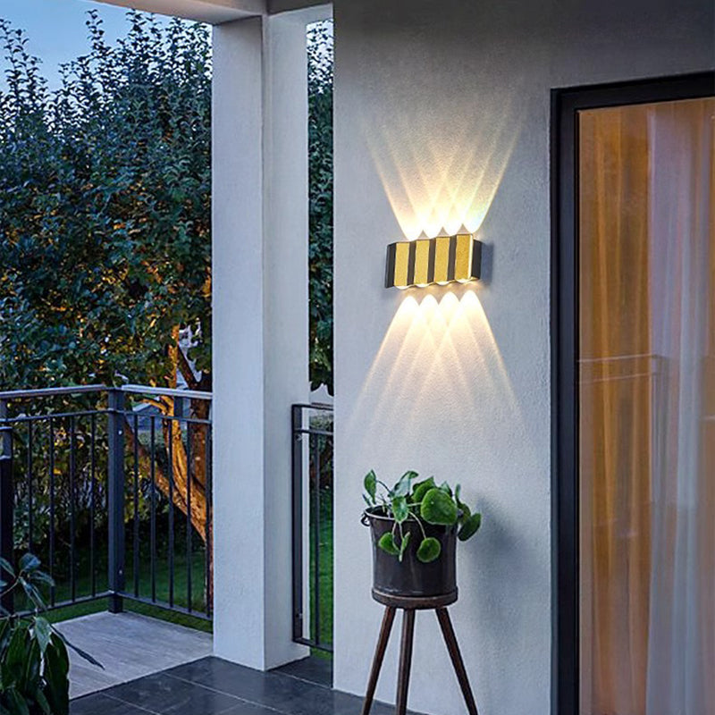 Modern Simplicity Waterproof Aluminum Rectangular Bent Up And Down LED Wall Sconce Lamp For Outdoor Patio | Kalsten