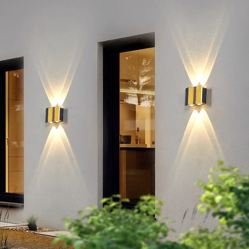 Modern Simplicity Waterproof Aluminum Rectangular Bent Up And Down LED Wall Sconce Lamp For Outdoor Patio | Kalsten