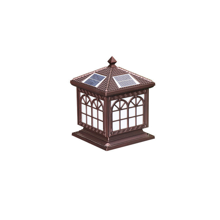Traditional Chinese Solar Waterproof Aluminum Acrylic Glass Cylinder Lantern LED Landscape Lighting Outdoor Light For Garden | Kalsten