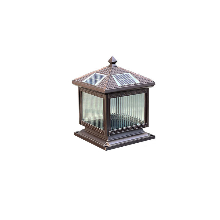 Traditional Chinese Solar Waterproof Aluminum Acrylic Glass Cylinder Lantern LED Landscape Lighting Outdoor Light For Garden | Kalsten