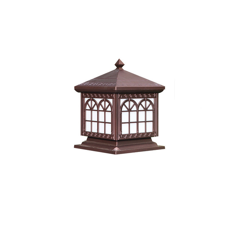 Traditional Chinese Solar Waterproof Aluminum Acrylic Glass Cylinder Lantern LED Landscape Lighting Outdoor Light For Garden | Kalsten