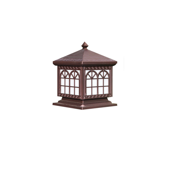 Traditional Chinese Solar Waterproof Aluminum Acrylic Glass Cylinder Lantern LED Landscape Lighting Outdoor Light For Garden | Kalsten