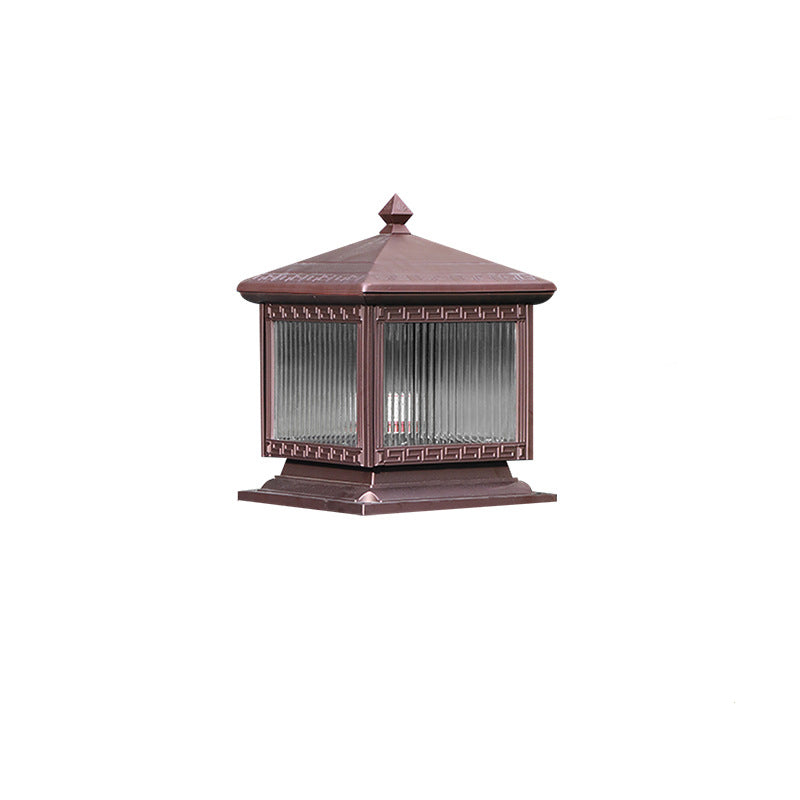 Traditional Chinese Solar Waterproof Aluminum Acrylic Glass Cylinder Lantern LED Landscape Lighting Outdoor Light For Garden | Kalsten
