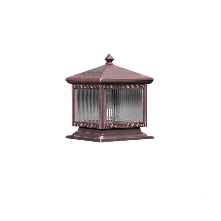 Traditional Chinese Solar Waterproof Aluminum Acrylic Glass Cylinder Lantern LED Landscape Lighting Outdoor Light For Garden | Kalsten