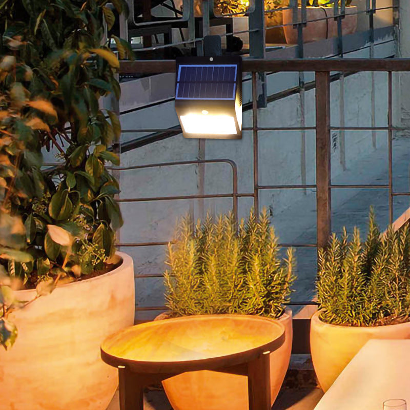 Modern Simplicity Solar Waterproof Triangle ABS PC Human Sensor LED Wall Sconce Lamp Outdoor Light For Outdoor Patio | Kalsten