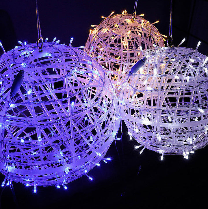 Modern Art Deco Solar Waterproof Weaving Ball Hanging PVC Plastic LED Outdoor Light Landscape Lighting For Garden | Kalsten