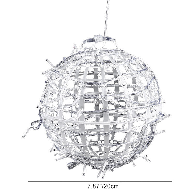 Modern Art Deco Solar Waterproof Weaving Ball Hanging PVC Plastic LED Outdoor Light Landscape Lighting For Garden | Kalsten