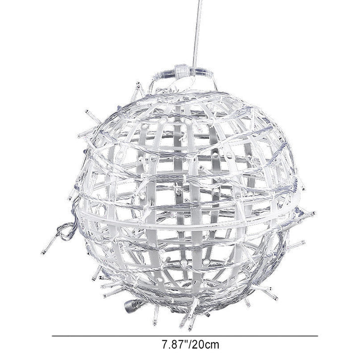 Modern Art Deco Solar Waterproof Weaving Ball Hanging PVC Plastic LED Outdoor Light Landscape Lighting For Garden | Kalsten