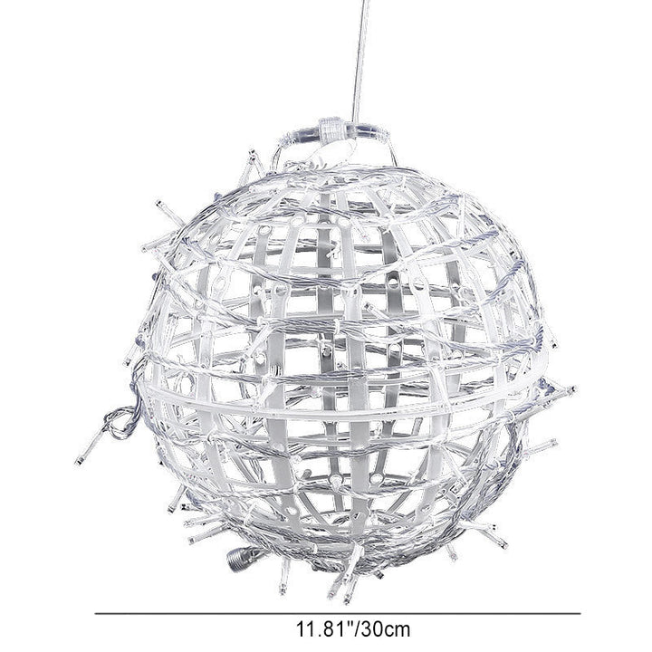 Modern Art Deco Solar Waterproof Weaving Ball Hanging PVC Plastic LED Outdoor Light Landscape Lighting For Garden | Kalsten