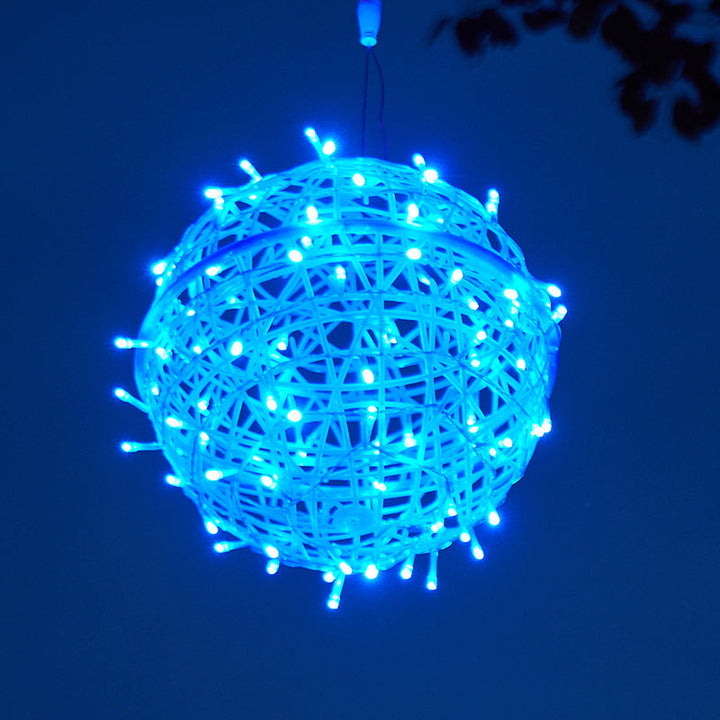 Modern Art Deco Solar Waterproof Weaving Ball Hanging PVC Plastic LED Outdoor Light Landscape Lighting For Garden | Kalsten