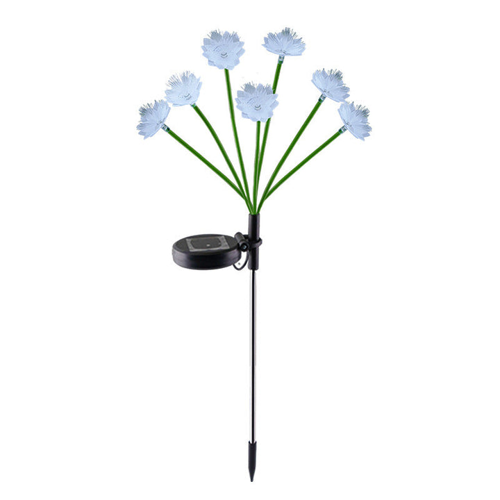 Modern Art Deco Solar Waterproof Stainless Steel Fiber Optic ABS Silica Sakura Mushroom LED Outdoor Light Landscape Lighting For Garden | Kalsten