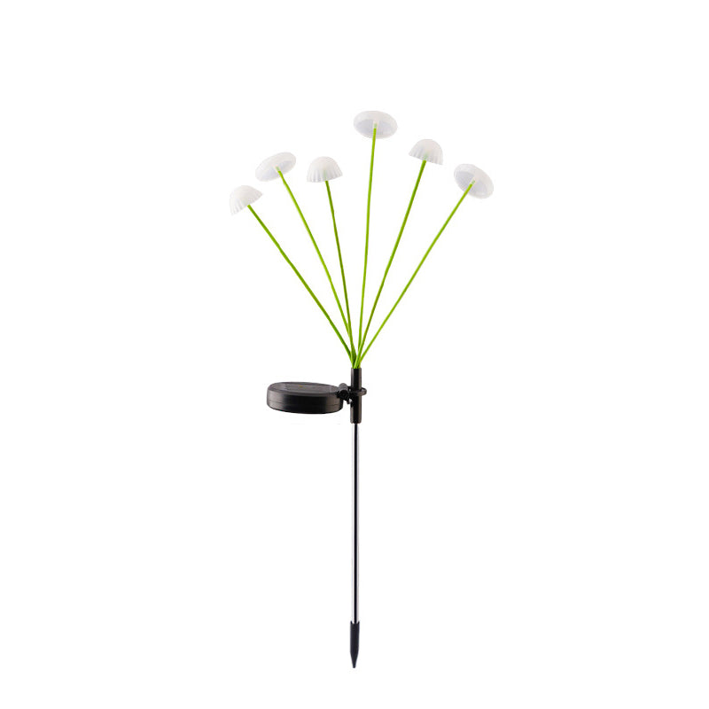 Modern Art Deco Solar Waterproof Stainless Steel Fiber Optic ABS Silica Sakura Mushroom LED Outdoor Light Landscape Lighting For Garden | Kalsten