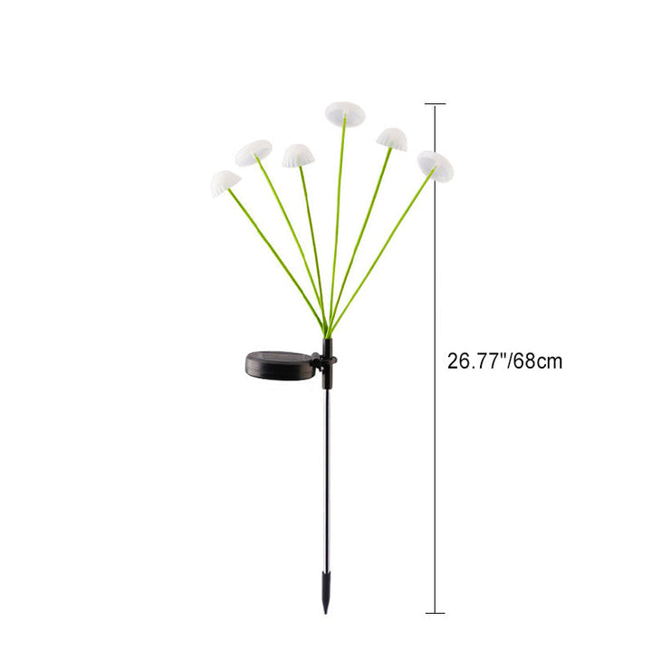 Modern Art Deco Solar Waterproof Stainless Steel Fiber Optic ABS Silica Sakura Mushroom LED Outdoor Light Landscape Lighting For Garden | Kalsten