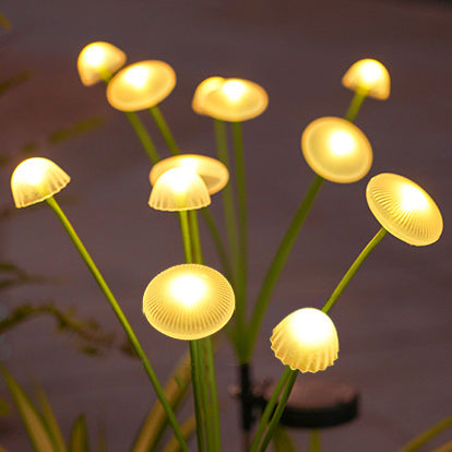 Modern Art Deco Solar Waterproof Stainless Steel Fiber Optic ABS Silica Sakura Mushroom LED Outdoor Light Landscape Lighting For Garden | Kalsten