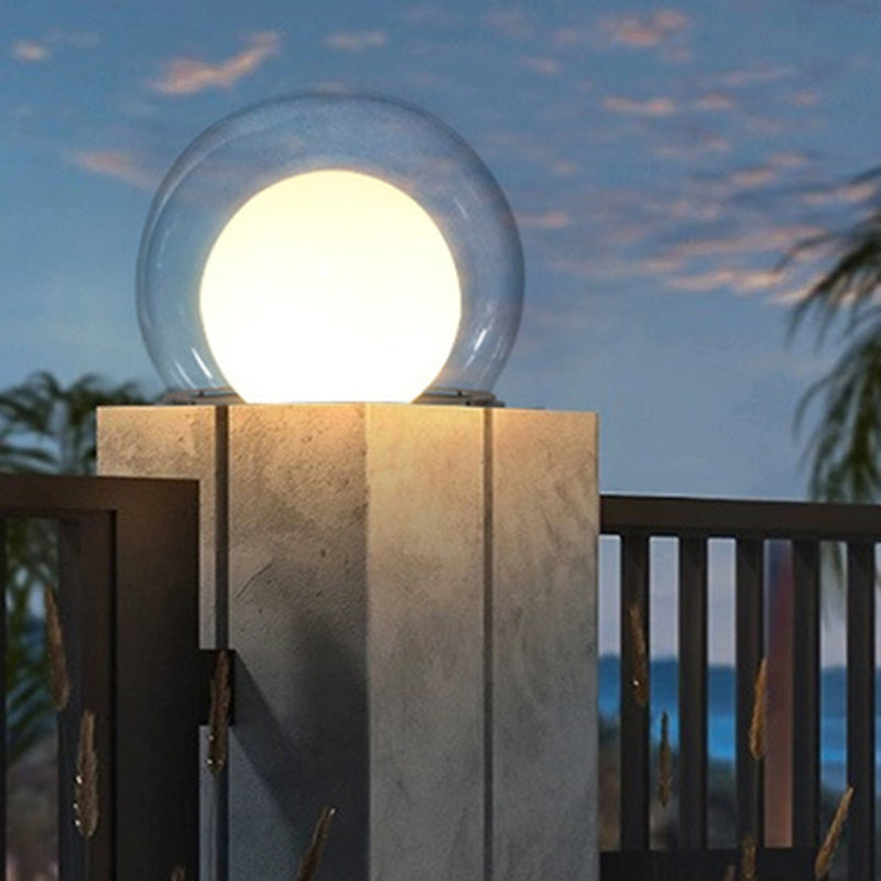 Modern Simplicity Solar Waterproof Stainless Steel PE PMMA Ball Moon 1-Light Outdoor Light For Garden | Kalsten