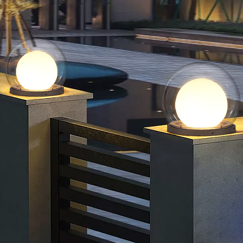 Modern Simplicity Solar Waterproof Stainless Steel PE PMMA Ball Moon 1-Light Outdoor Light For Garden | Kalsten