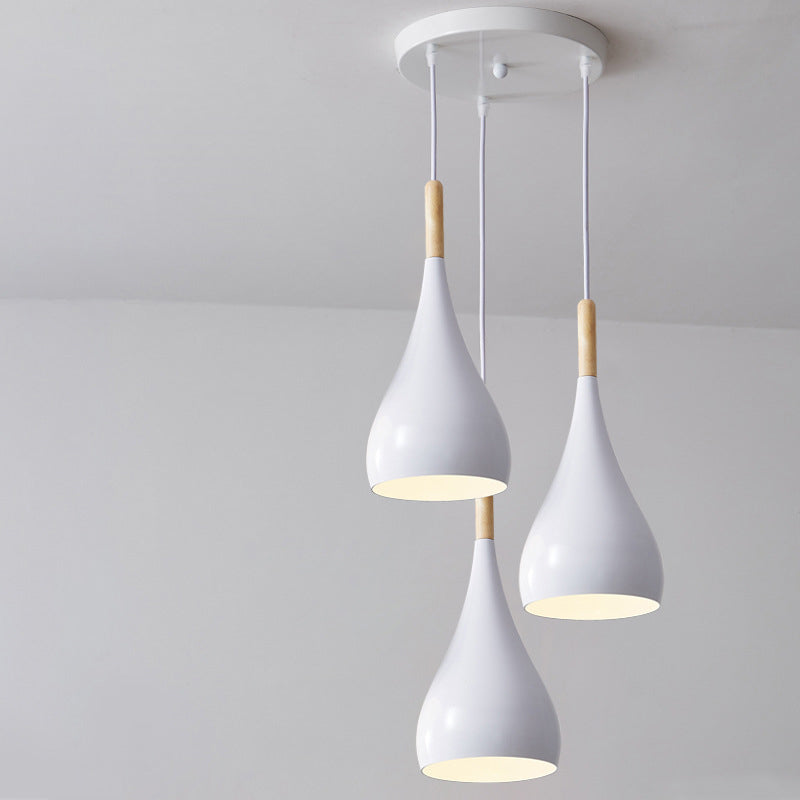 Kalsten | Nordic Iron Wood Aluminum Pumpkin Water Drop 1-Light Pendant Light for Dining Room