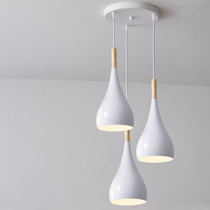 Kalsten | Nordic Iron Wood Aluminum Pumpkin Water Drop 1-Light Pendant Light for Dining Room