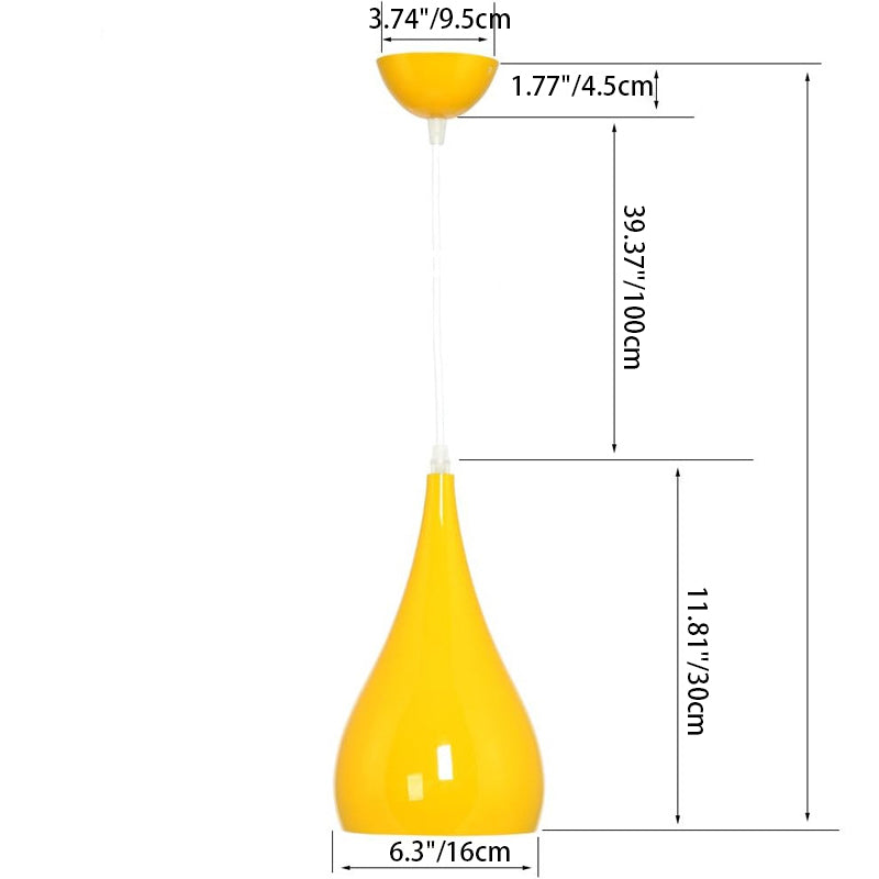 Kalsten | Nordic Iron Wood Aluminum Pumpkin Water Drop 1-Light Pendant Light for Dining Room