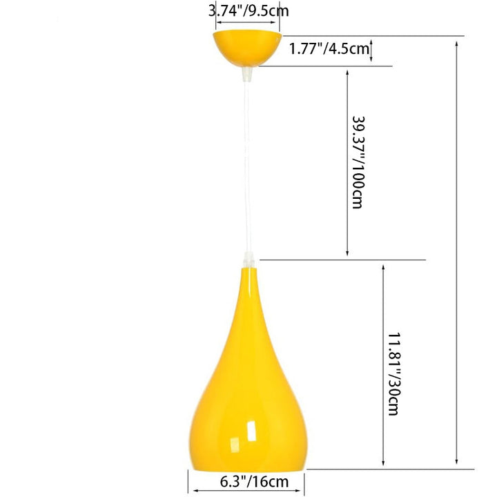 Kalsten | Nordic Iron Wood Aluminum Pumpkin Water Drop 1-Light Pendant Light for Dining Room