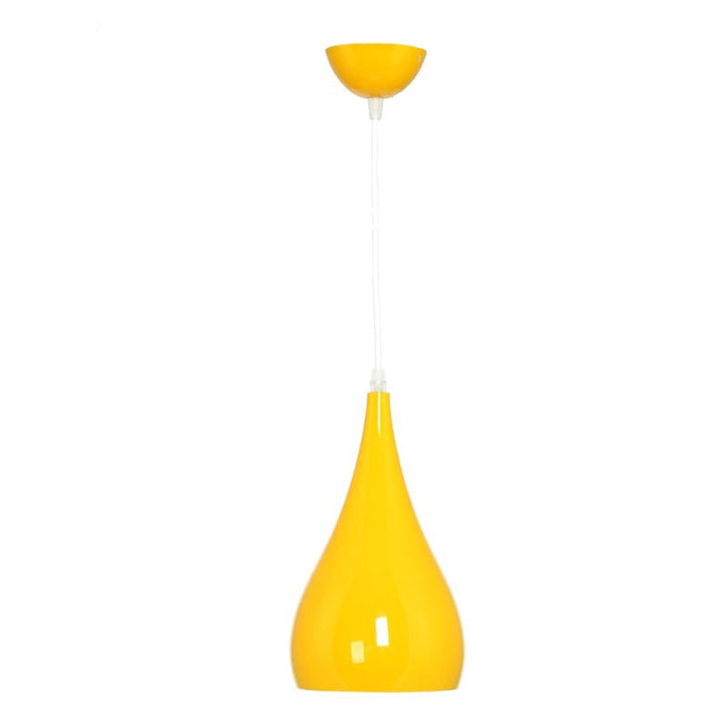 Kalsten | Nordic Iron Wood Aluminum Pumpkin Water Drop 1-Light Pendant Light for Dining Room