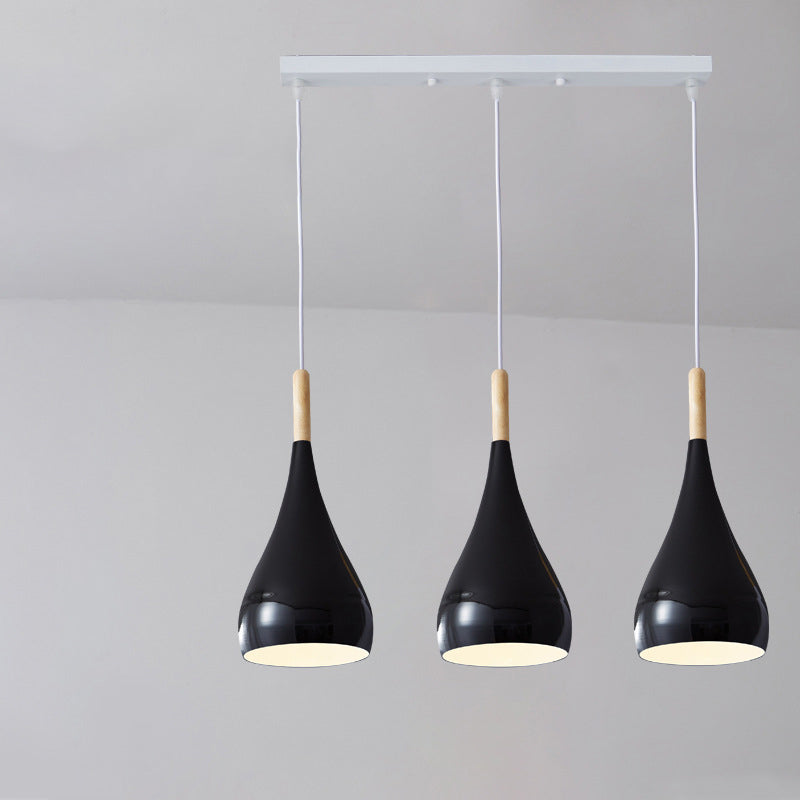 Kalsten | Nordic Iron Wood Aluminum Pumpkin Water Drop 1-Light Pendant Light for Dining Room