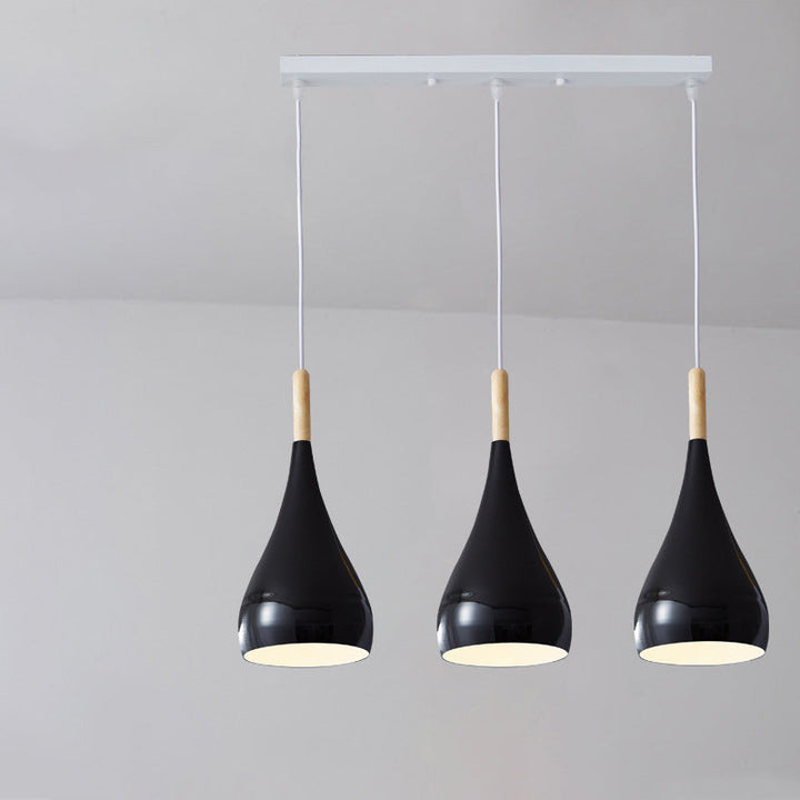Kalsten | Nordic Iron Wood Aluminum Pumpkin Water Drop 1-Light Pendant Light for Dining Room