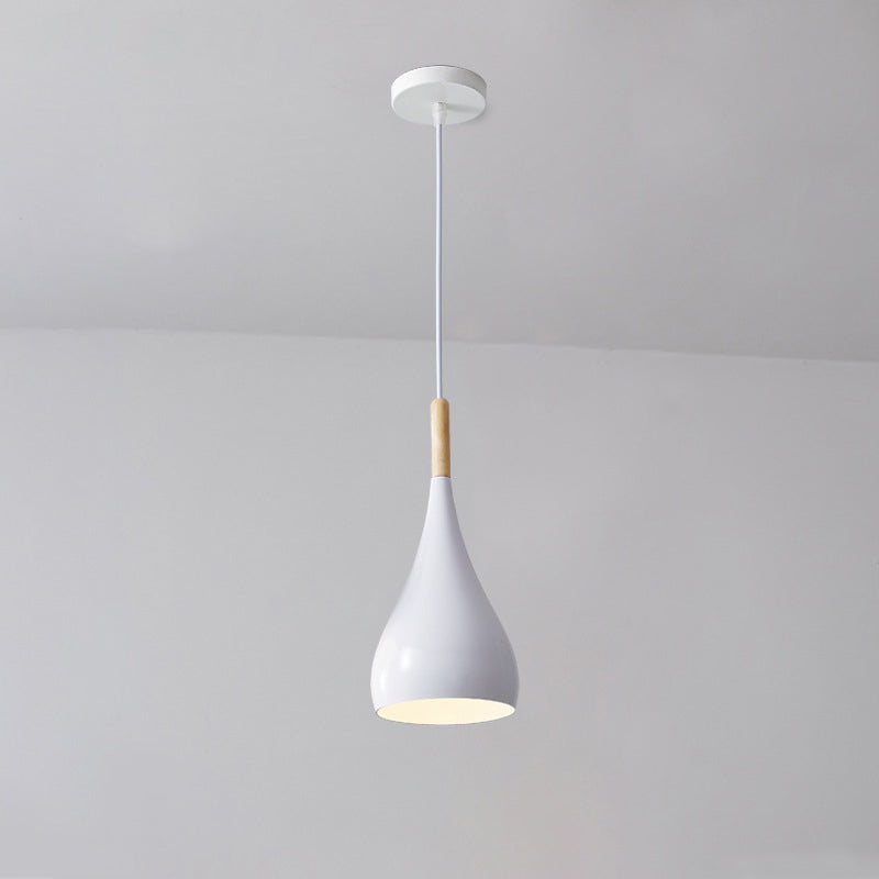 Kalsten | Nordic Iron Wood Aluminum Pumpkin Water Drop 1-Light Pendant Light for Dining Room