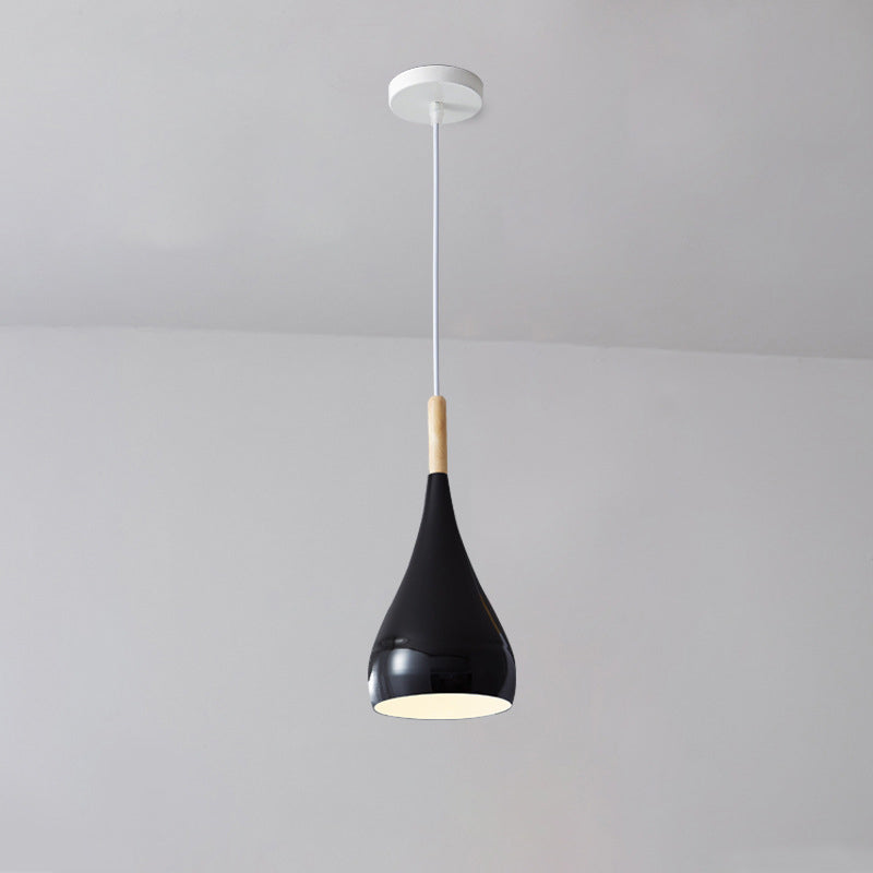 Kalsten | Nordic Iron Wood Aluminum Pumpkin Water Drop 1-Light Pendant Light for Dining Room