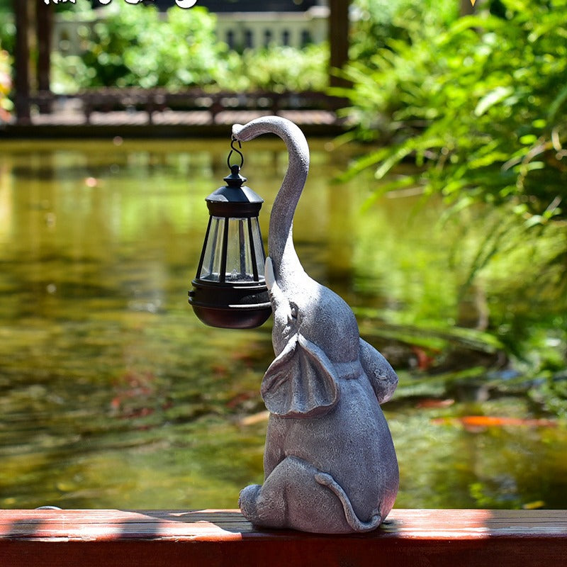 Contemporary Creative Solar Waterproof Resin Elephant LED Outdoor Light Landscape Lighting For Garden | Kalsten