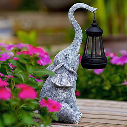 Contemporary Creative Solar Waterproof Resin Elephant LED Outdoor Light Landscape Lighting For Garden | Kalsten