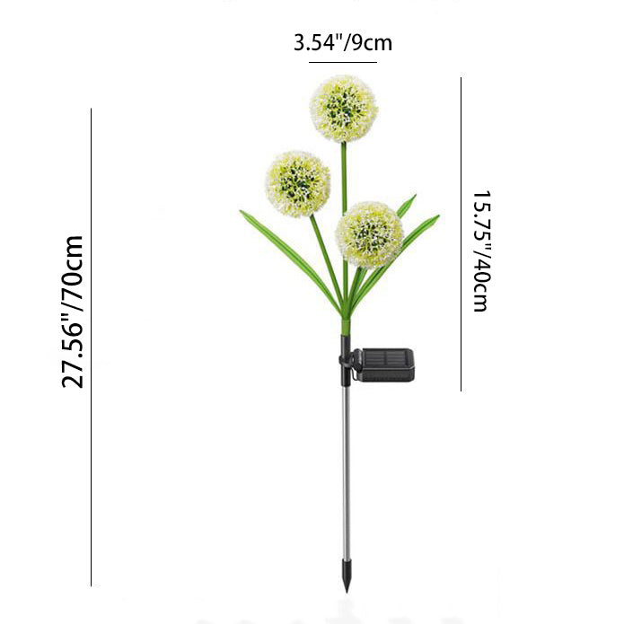 Modern Art Deco Solar Waterproof Stainless Steel ABS Copper Wire Dandelion Plant Ball Ground Plug LED Outdoor Light Landscape Lighting For Garden | Kalsten