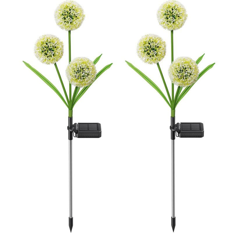 Modern Art Deco Solar Waterproof Stainless Steel ABS Copper Wire Dandelion Plant Ball Ground Plug LED Outdoor Light Landscape Lighting For Garden | Kalsten