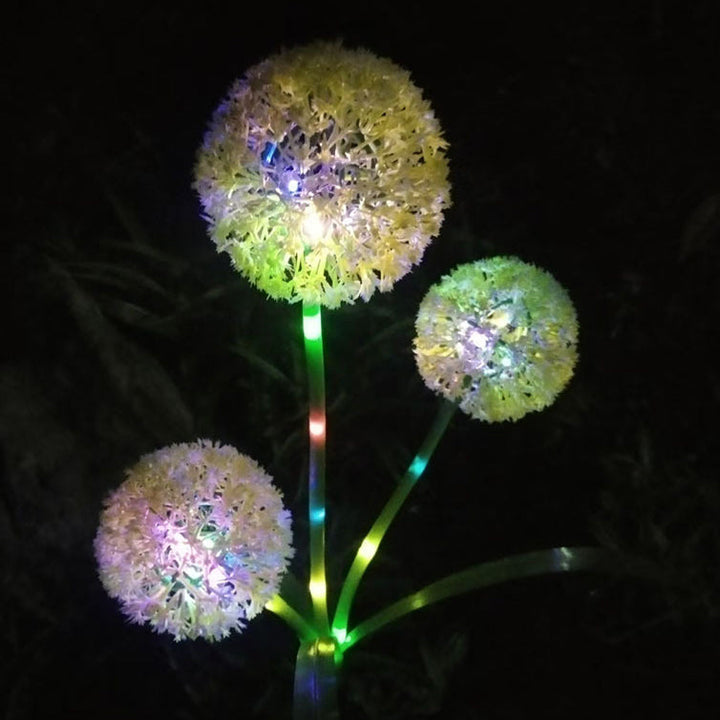 Modern Art Deco Solar Waterproof Stainless Steel ABS Copper Wire Dandelion Plant Ball Ground Plug LED Outdoor Light Landscape Lighting For Garden | Kalsten