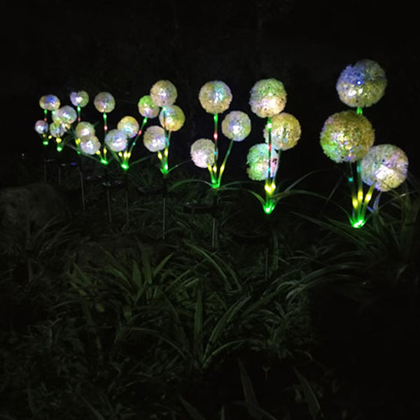 Modern Art Deco Solar Waterproof Stainless Steel ABS Copper Wire Dandelion Plant Ball Ground Plug LED Outdoor Light Landscape Lighting For Garden | Kalsten