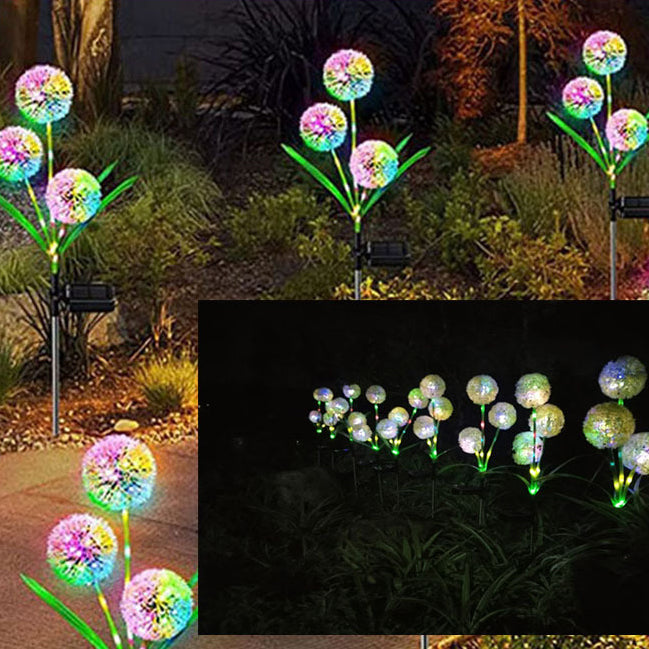 Modern Art Deco Solar Waterproof Stainless Steel ABS Copper Wire Dandelion Plant Ball Ground Plug LED Outdoor Light Landscape Lighting For Garden | Kalsten