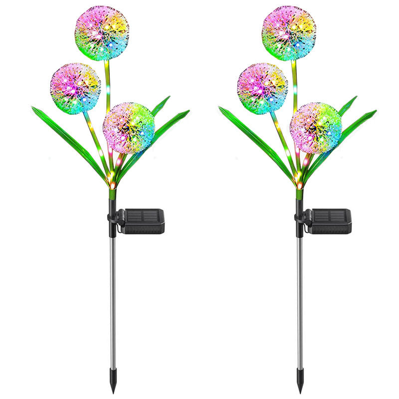 Modern Art Deco Solar Waterproof Stainless Steel ABS Copper Wire Dandelion Plant Ball Ground Plug LED Outdoor Light Landscape Lighting For Garden | Kalsten