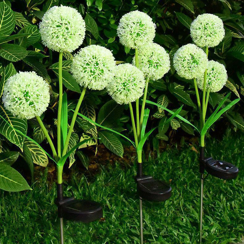 Modern Art Deco Solar Waterproof Stainless Steel ABS Copper Wire Dandelion Plant Ball Ground Plug LED Outdoor Light Landscape Lighting For Garden | Kalsten