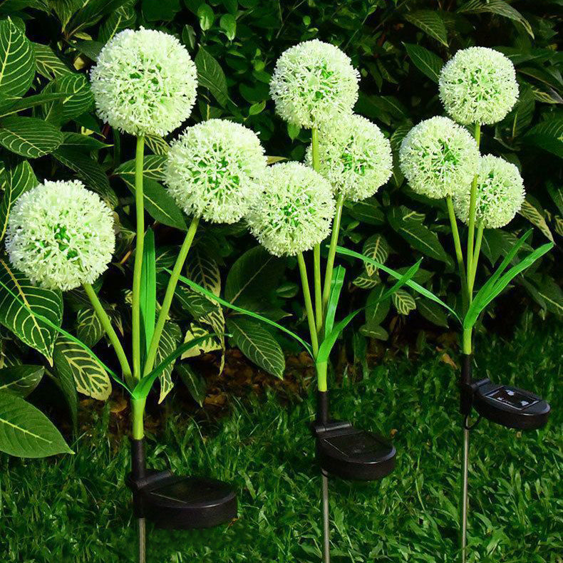 Modern Art Deco Solar Waterproof Stainless Steel ABS Copper Wire Dandelion Plant Ball Ground Plug LED Outdoor Light Landscape Lighting For Garden | Kalsten
