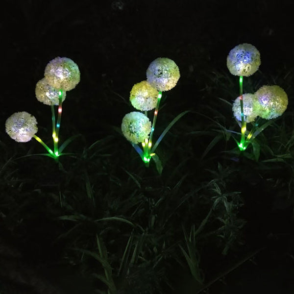 Modern Art Deco Solar Waterproof Stainless Steel ABS Copper Wire Dandelion Plant Ball Ground Plug LED Outdoor Light Landscape Lighting For Garden | Kalsten
