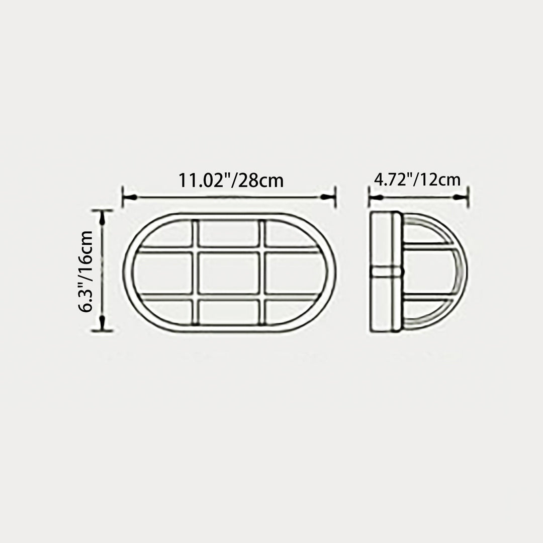 Contemporary Industrial Waterproof Aluminum Glass Frosted Oval Striped 1-Light Wall Sconce Lamp For Outdoor Patio | Kalsten