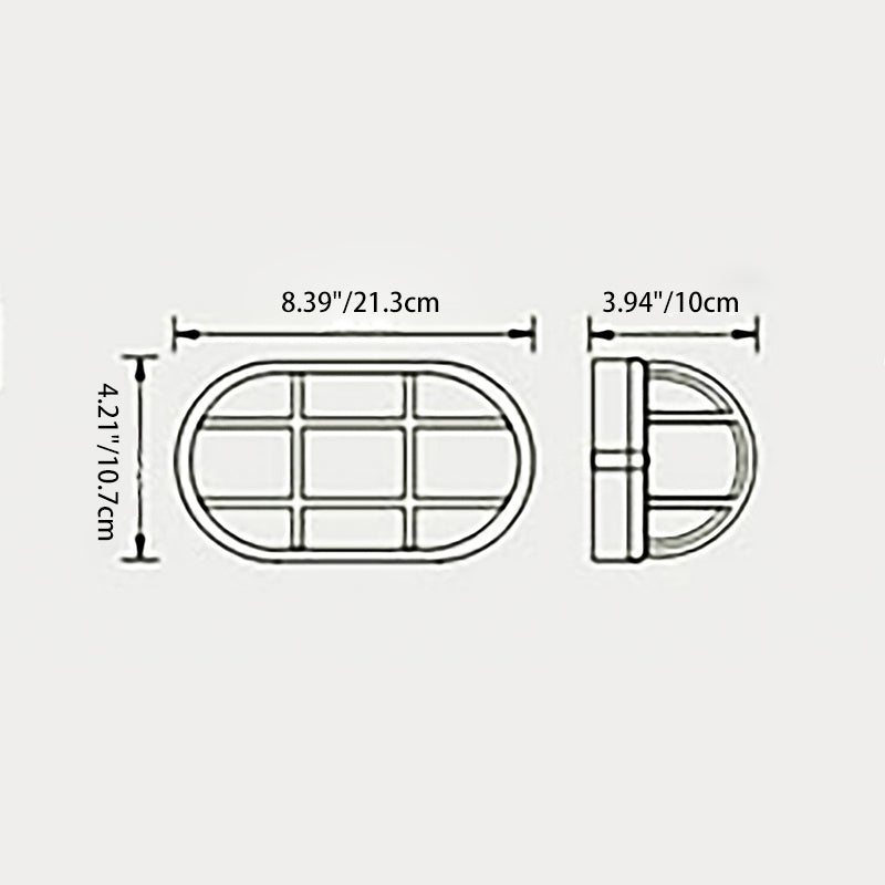 Contemporary Industrial Waterproof Aluminum Glass Frosted Oval Striped 1-Light Wall Sconce Lamp For Outdoor Patio | Kalsten